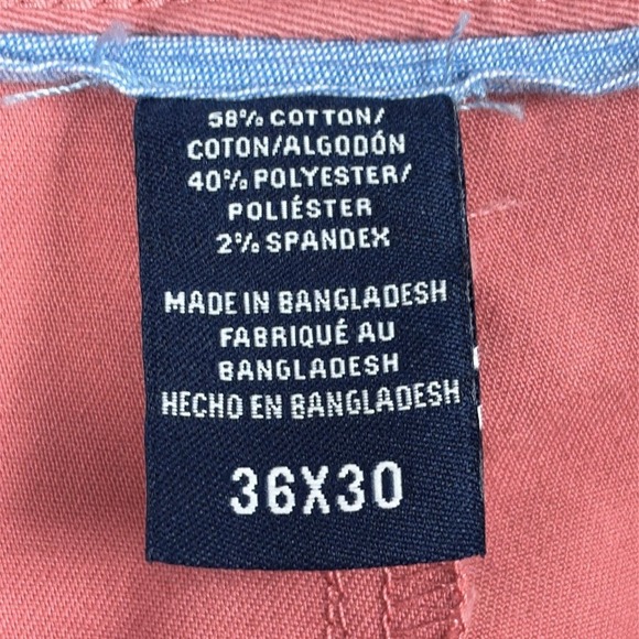 Izod Straight Leg‎ Flat Front Chino Pants Mens Size 36x30 Dusty Rose - Picture 4 of 11